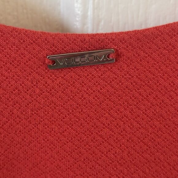 Volcom Le Fresh Mini Swing Dress Womens Orange Y2K Scoop Neck Size Small Party - Picture 9 of 13